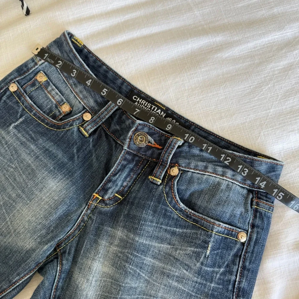 Christian Audigier Y2K Est‎ Denim 1958 Skull Embroidered Jeans Mens 27x33